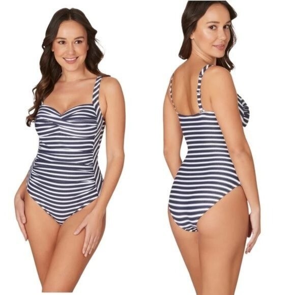 NIPTUCK SWIM Black White Gold One-piece Swimsuit - Medium - Picture 1 of 11